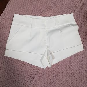 NWOT White Cotton Shorts with Satin Finish